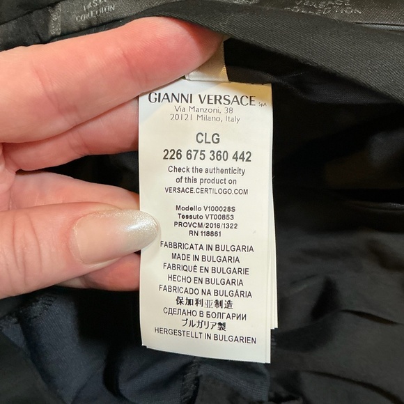 Versace Collection Men’s Dress Pants Navy Wool Blend Tailored Fit Size 52 (36 US - Picture 6 of 6